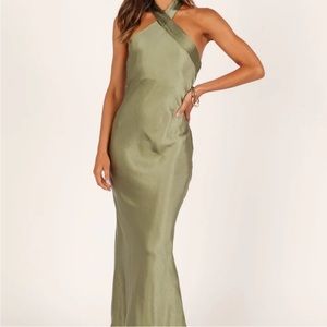 Petal and Pup Olive Halter Dress NWT
